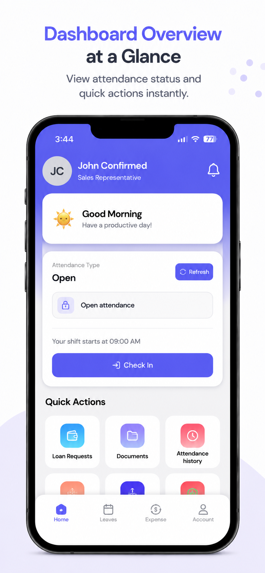 FacilityMate Go attendance dashboard