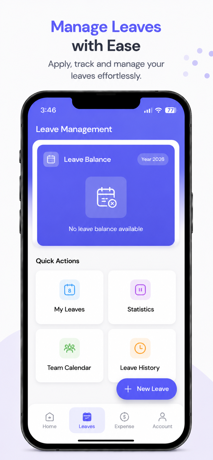 Leave management dashboard